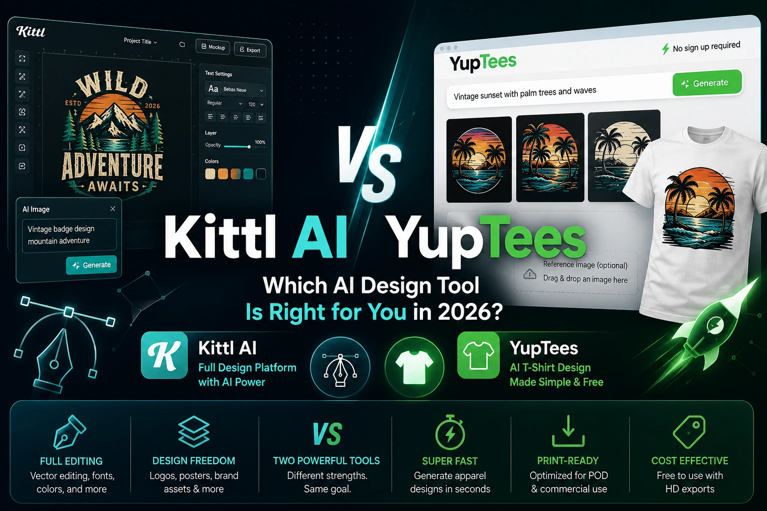 Kittl AI vs YupTees: Which AI Design Tool Is Right for You in 2026?